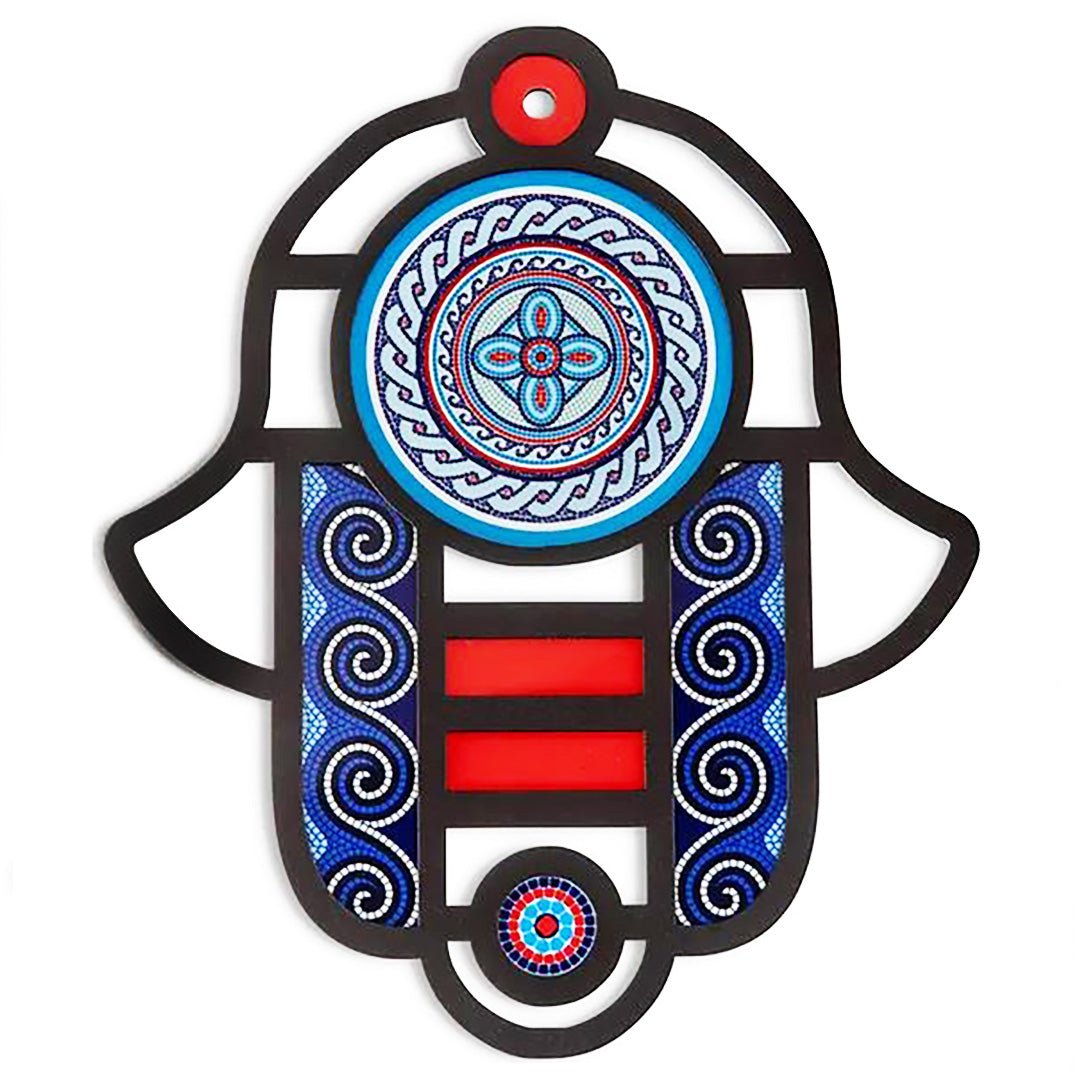  Blue and Red Hamsa Wall Art、mySite、elrpsem3k