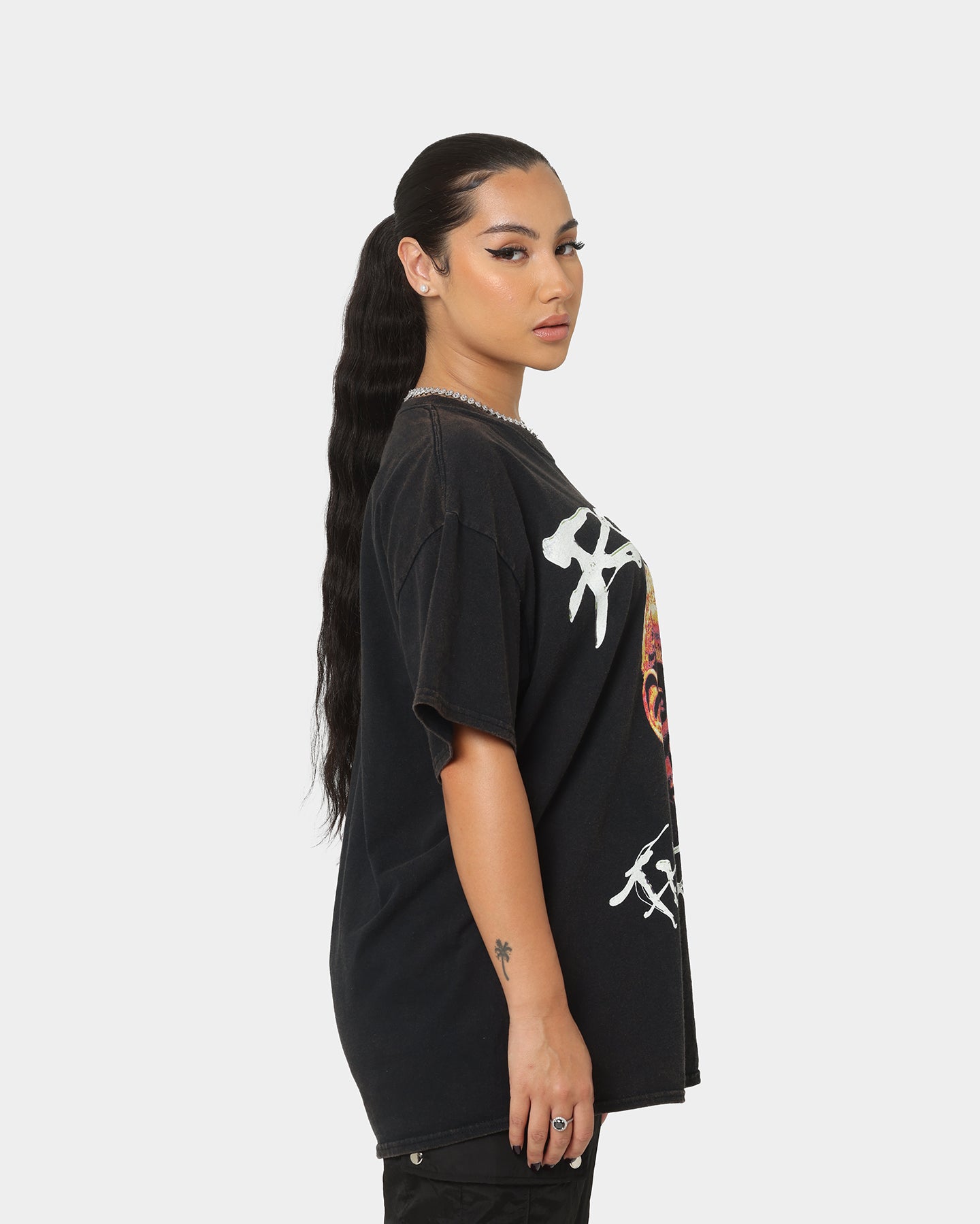 Rodman Brand The Worm Face Tats Vintage T-Shirt Black Wash、mySite、zt4zffjzw