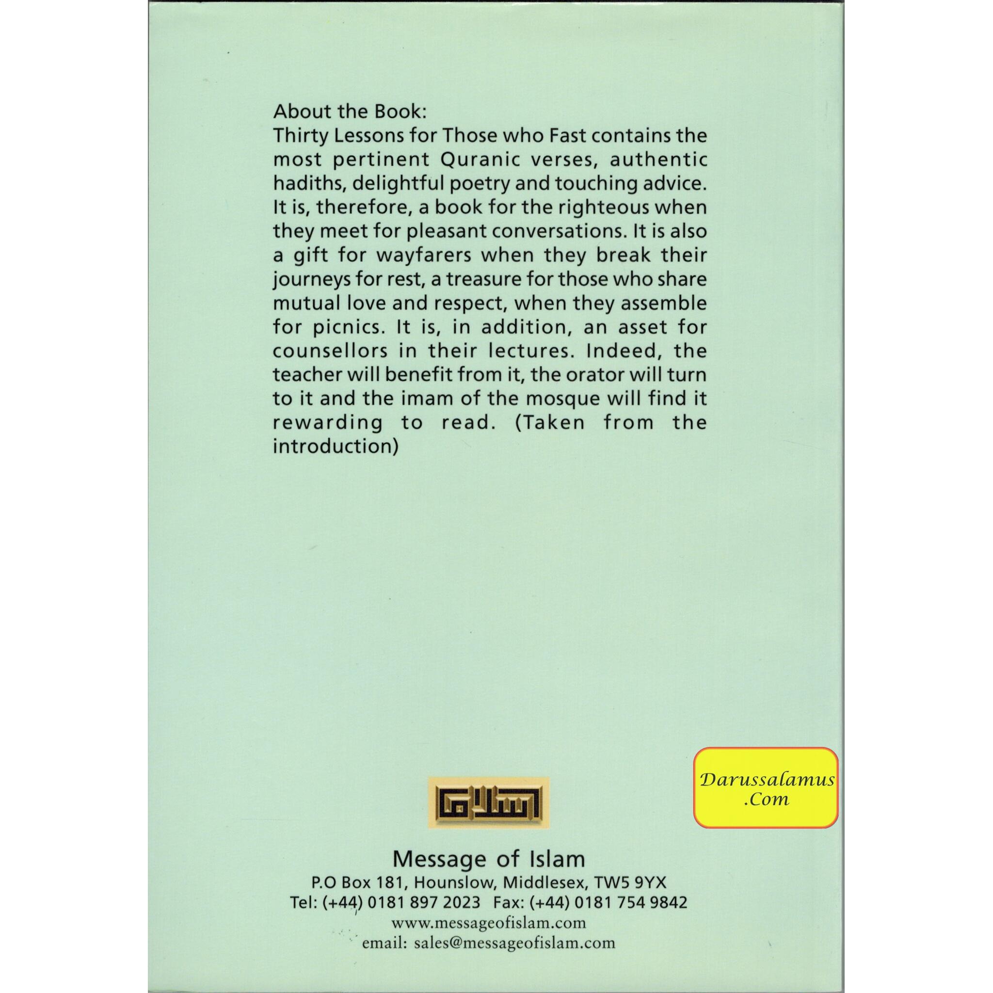 Thirty Lessons for Those Who Fast By Aa'id Abdullah al Qarni、mySite、topwebapps