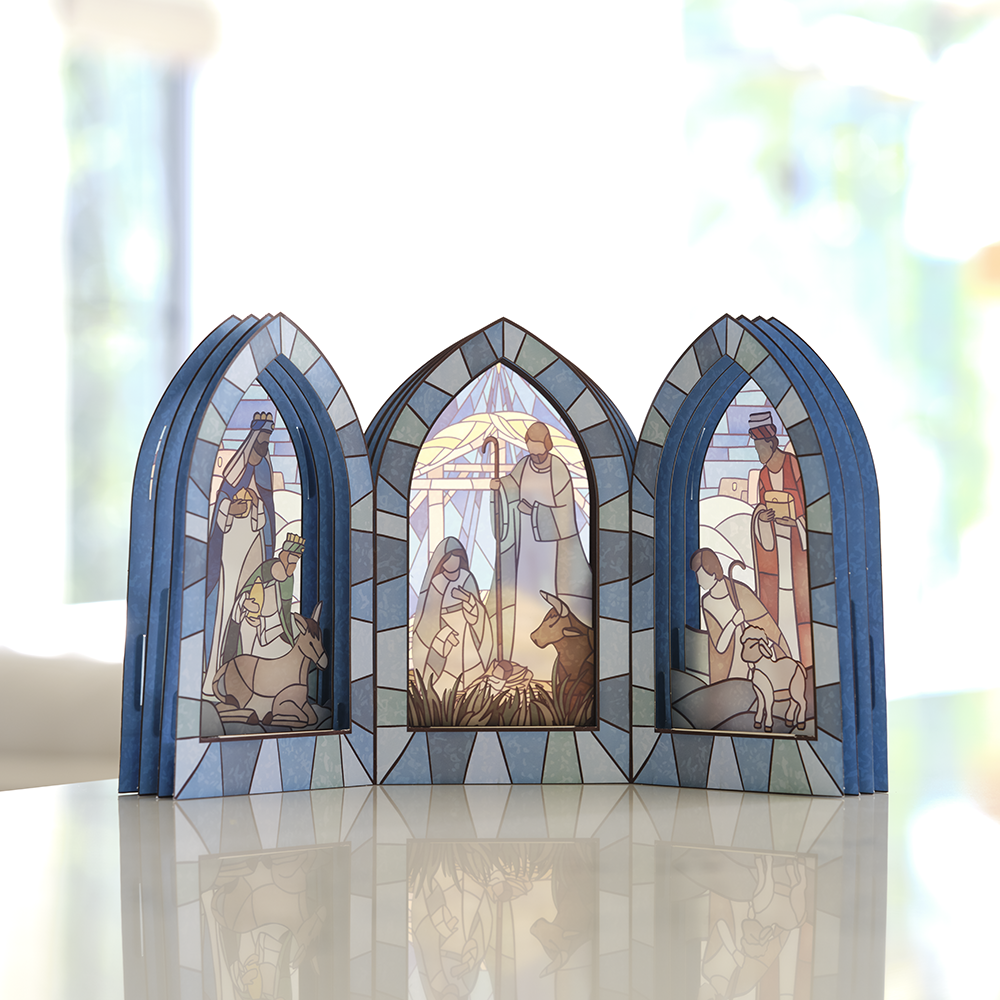 Stained Glass Nativity Windows Giant Pop-Up Gift、mySite、solidvoid