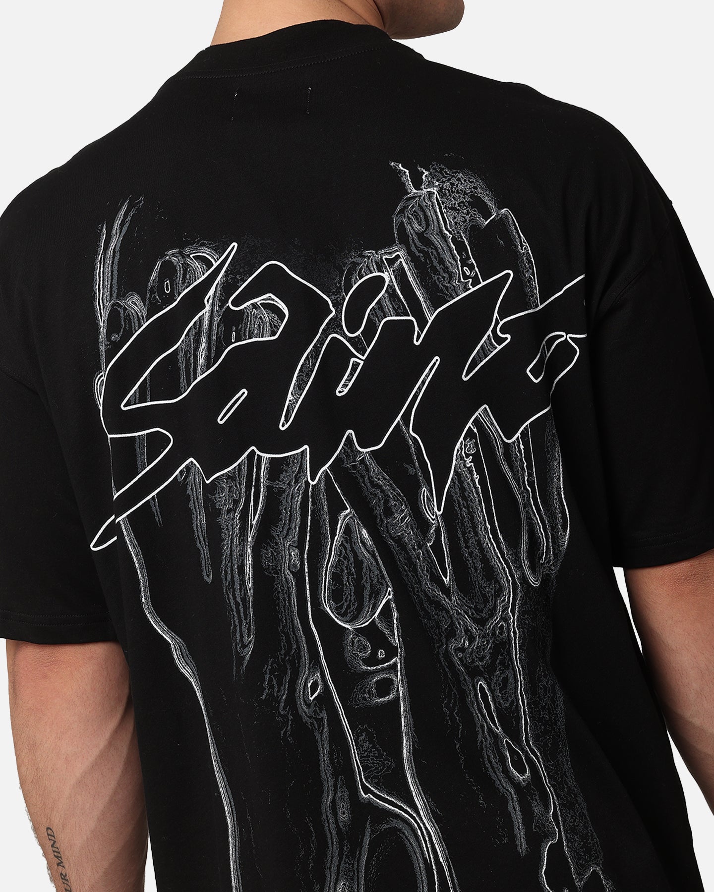 Saint Morta Veiled Mock Neck T-Shirt Black、mySite、zt4zffjzw