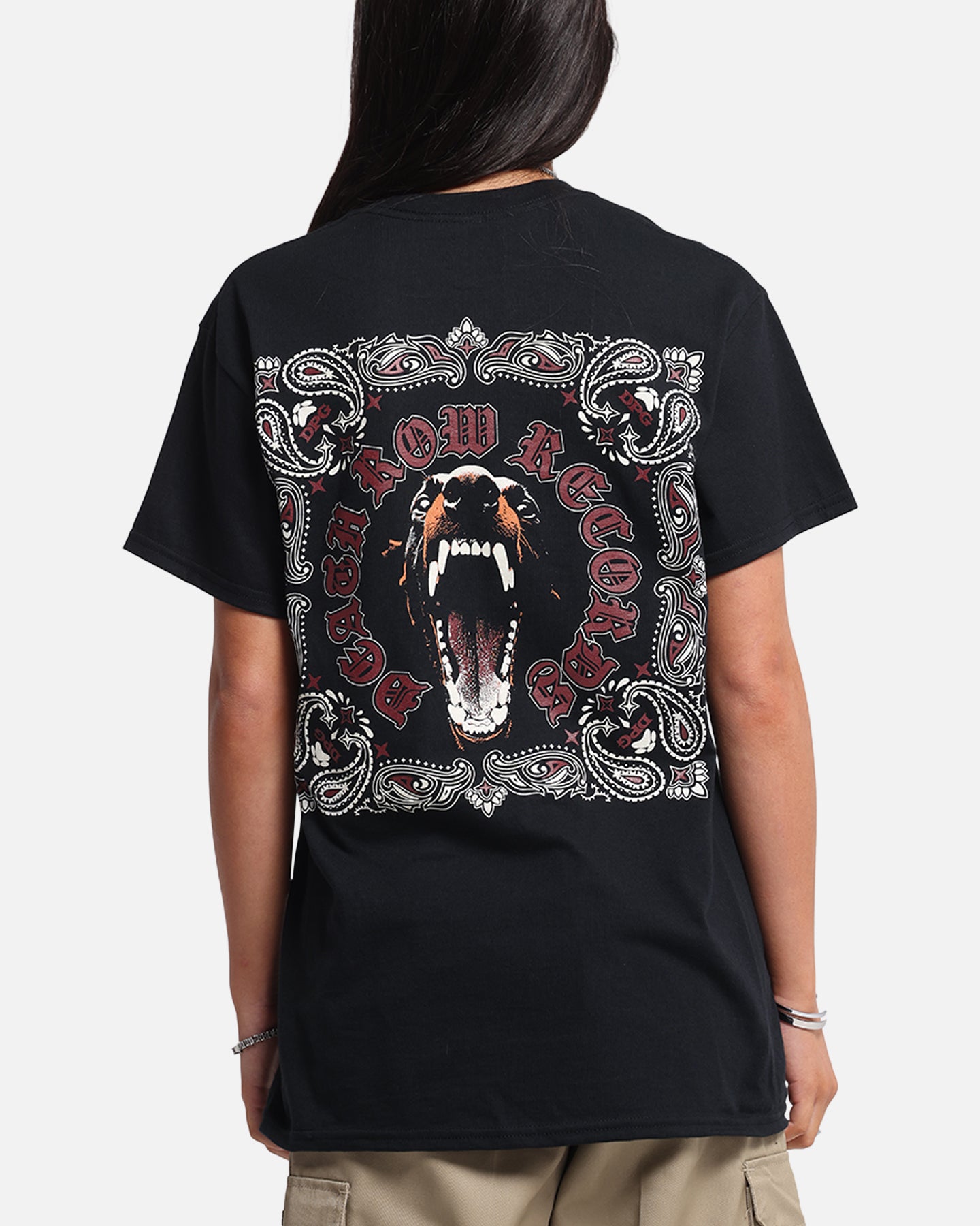 Deathrow Records Doberman Bandana T-Shirt Black、mySite、zt4zffjzw