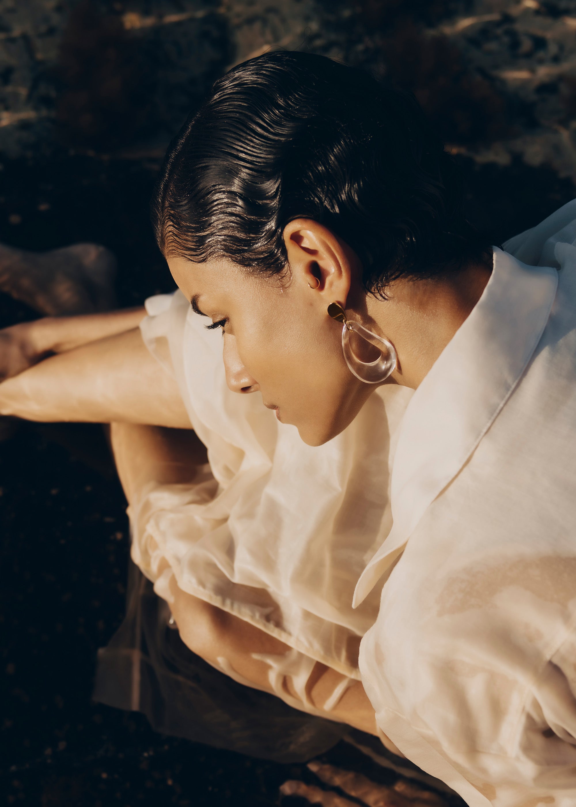 Boucles d'oreilles pendantes Na茅 - Verre、mySite、camillekostekn