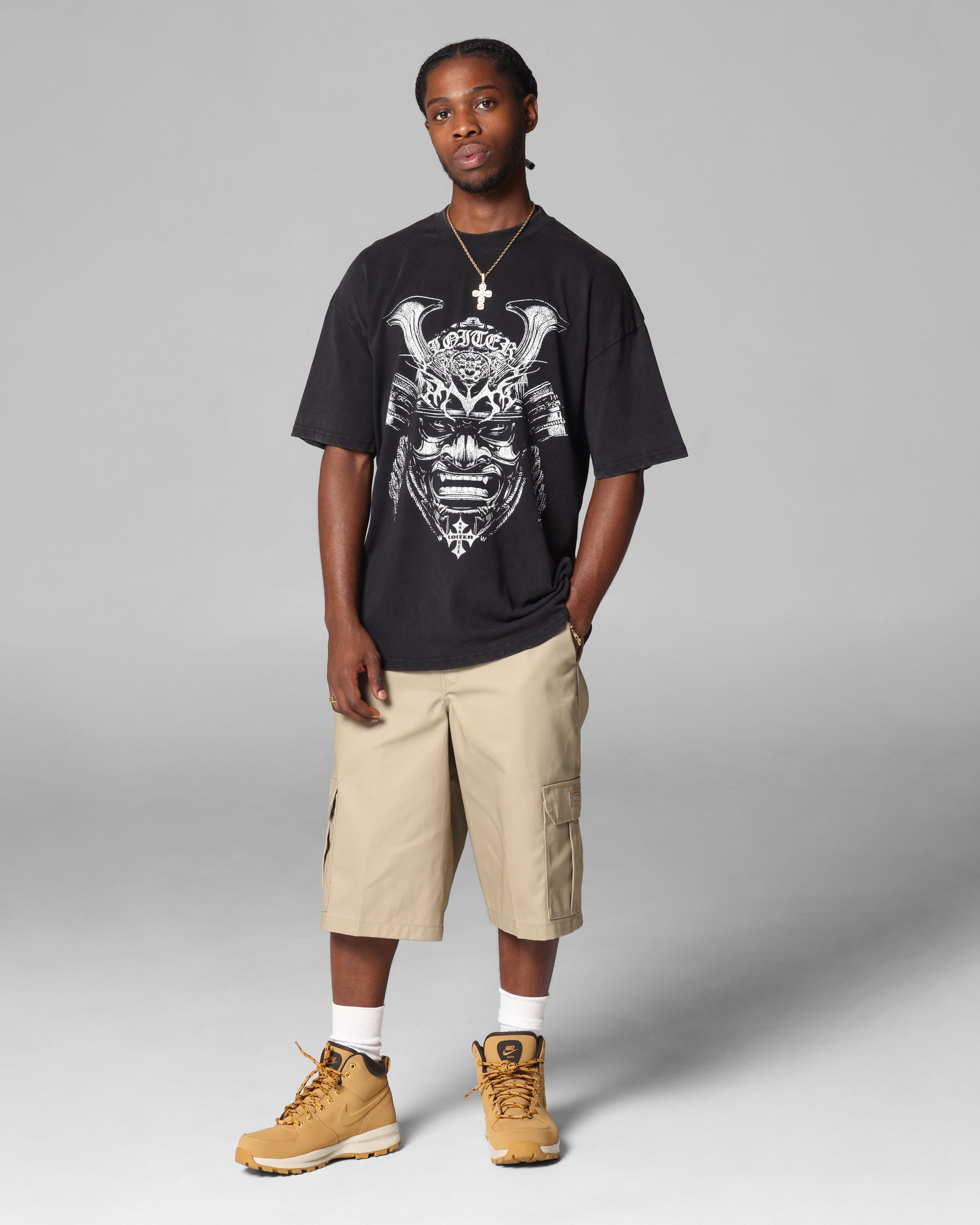 Loiter Shogun Vintage T-Shirt Black Acidwash、mySite、zt4zffjzw