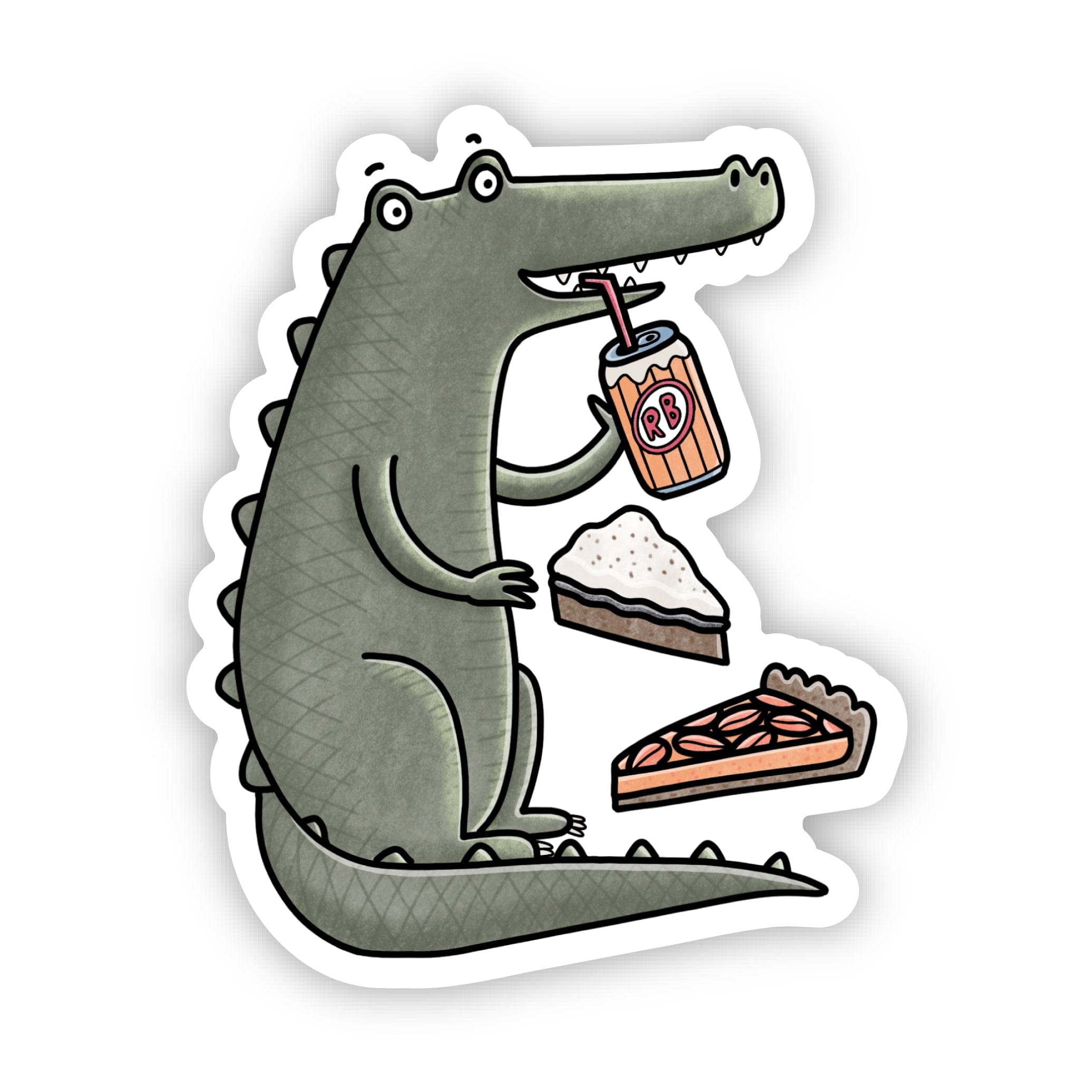  Alligator With Root Beer And Pies Mississippi Sticker、mySite、ghnorth