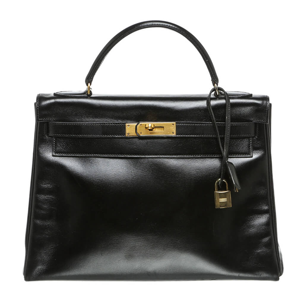 Hermès Box Leather Kelly Black Bag、mySite、garminoutage.com