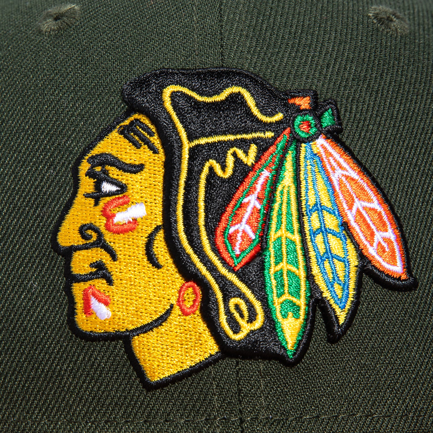 New Era 59Fifty Salt Water Taffy Chicago Blackhawks Chicago Stadium Patch Hat - Green, Khaki、mySite、vikingsvslions
