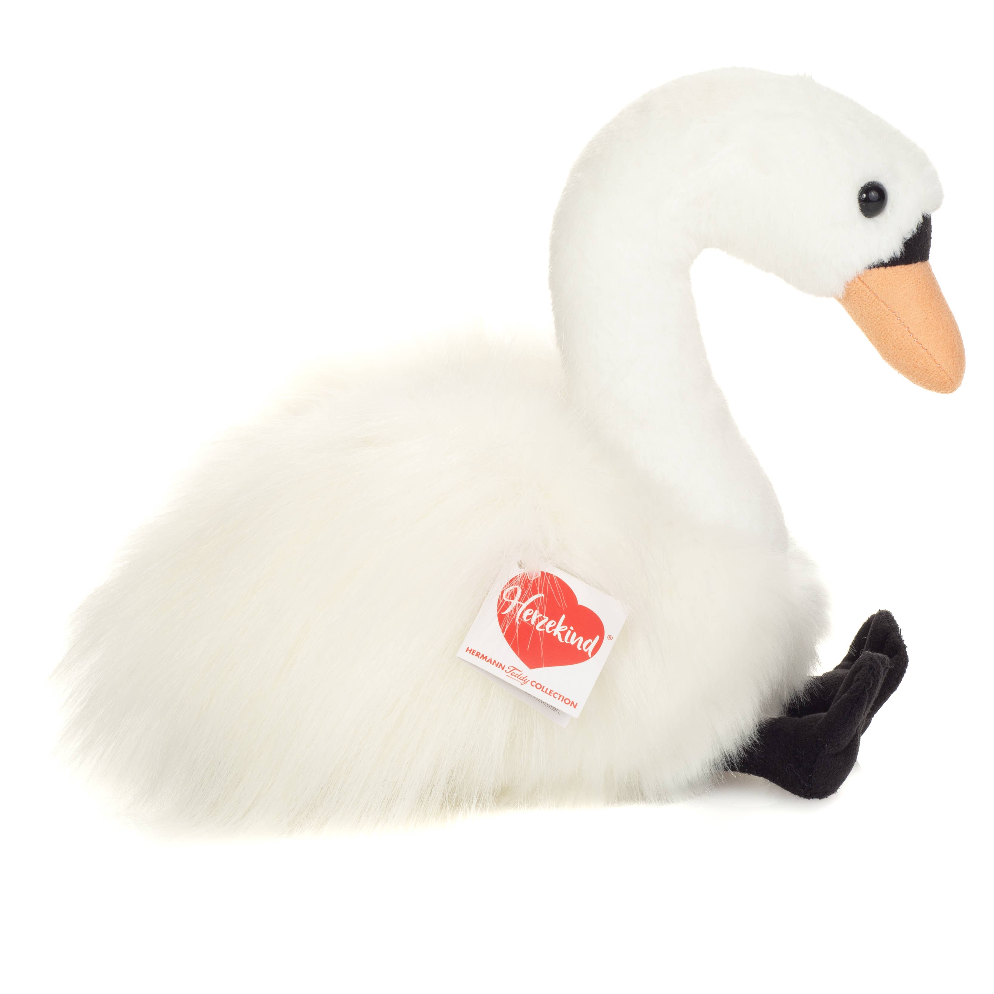 Plush Realistic Swan 25 cm - Teddy Hermann FIne Plush Toys、mySite、g9winljtr