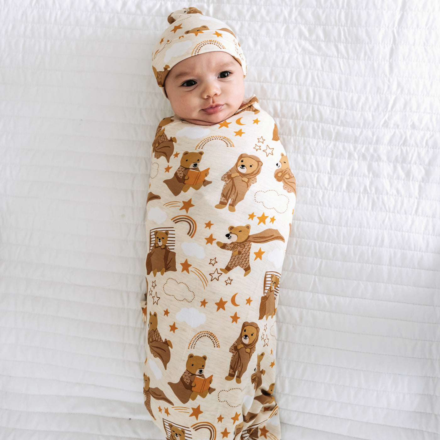 Beary Sleepy Swaddle & Hat Set、mySite、g9winljtr