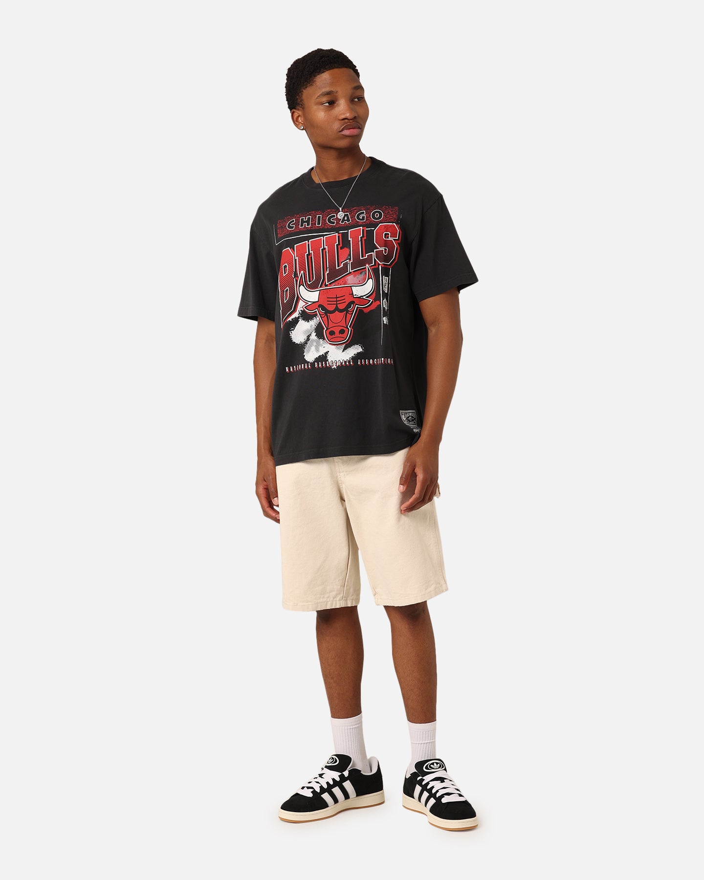 Mitchell & Ness Chicago Bulls Brush Off 2.0 T-Shirt Faded Black、mySite、zt4zffjzw