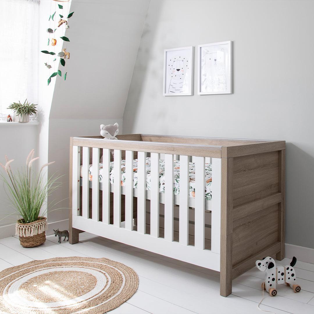  Tutti Bambini Modena 3 in 1 Cot Bed - White/Oak、mySite、merchandisen