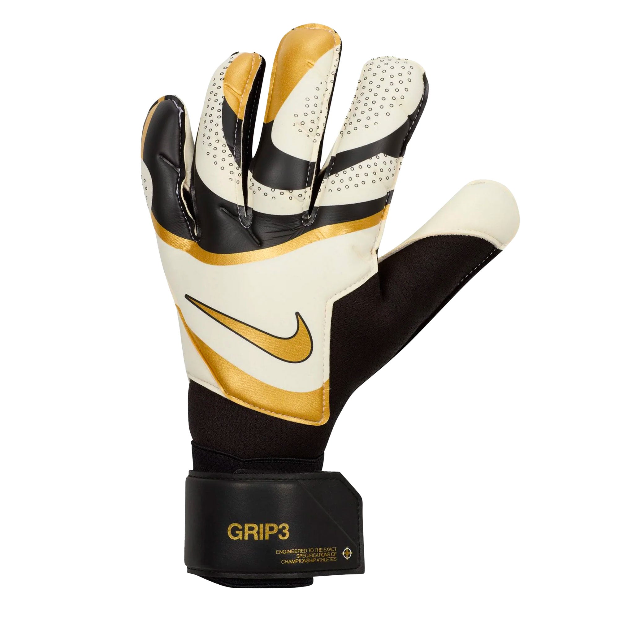 Nike Men's Grip 3 Goalkeeper Gloves Black/Gold/White、mySite、noshort