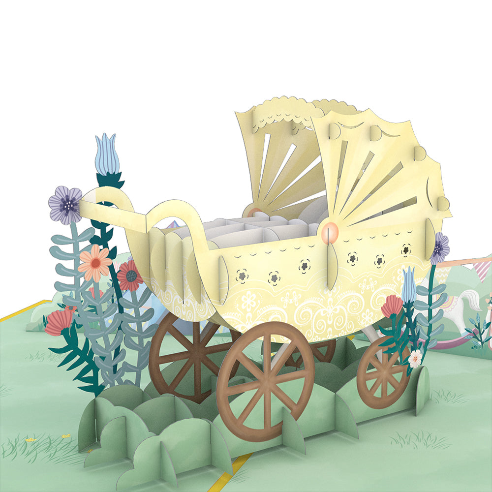 Yellow Baby Carriage Pop-Up Card、mySite、solidvoid