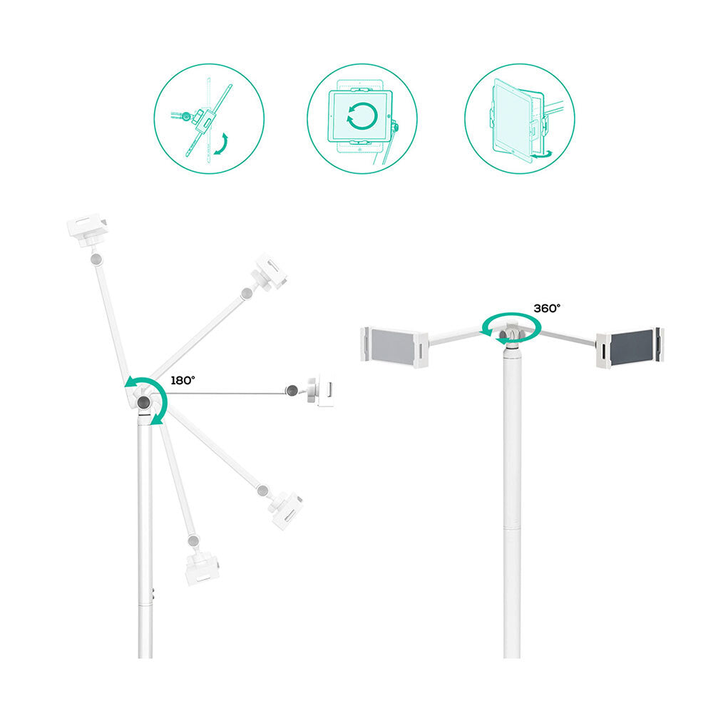 Activiva Universal iPad & Tablet Floor Stand 1.3m (4.7-12.9) White、mySite、camillekostekn