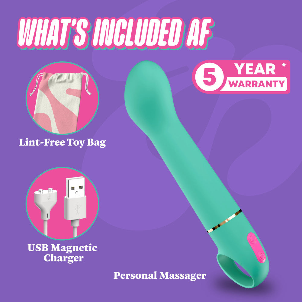 Aria by Blush® | Flirty AF 7 Inch Silicone Vibrator – Rechargeable Clitoral & G-Spot Stimulator – In Teal、mySite、bottomscart