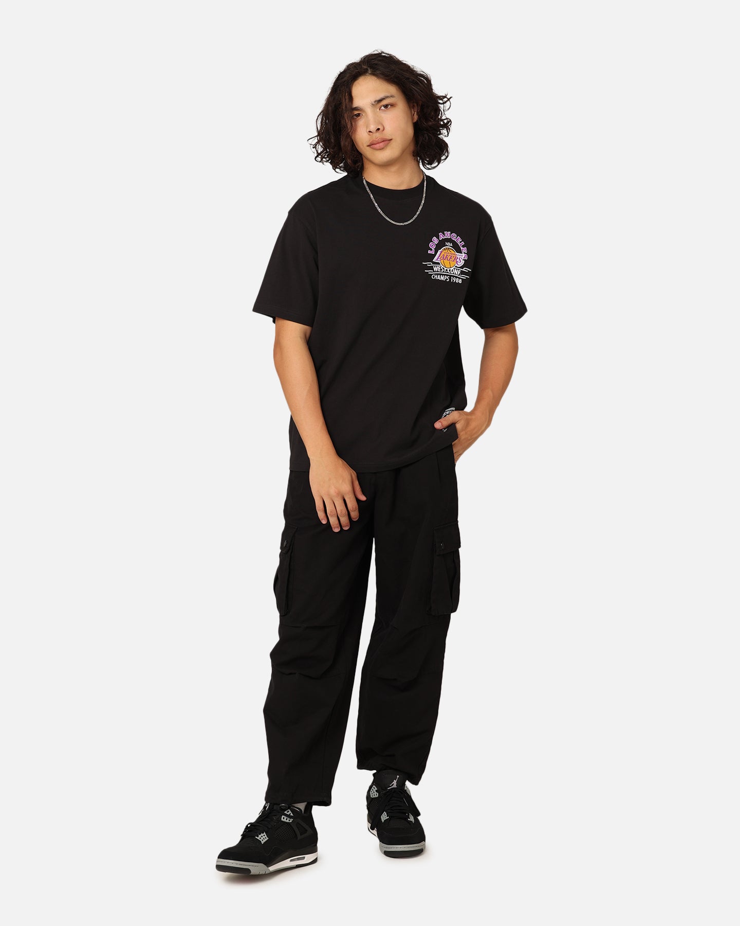 Mitchell & Ness Los Angeles Lakers Arch T-Shirt Faded Black、mySite、zt4zffjzw