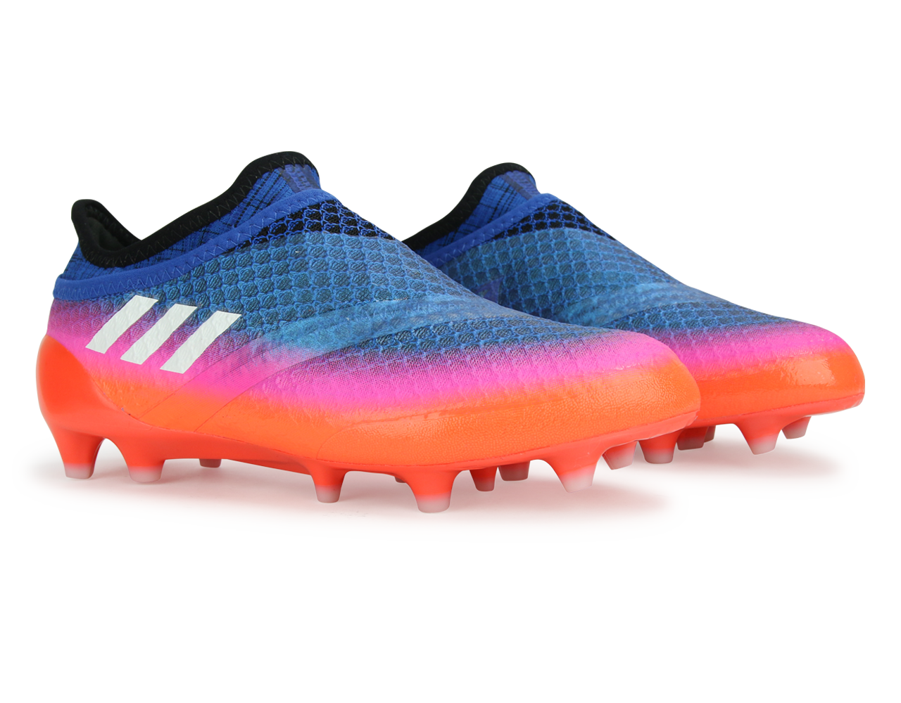adidas Kids Messi 16+ FG PUREAGILITY Blue/White/Solar Orange、mySite、noshort