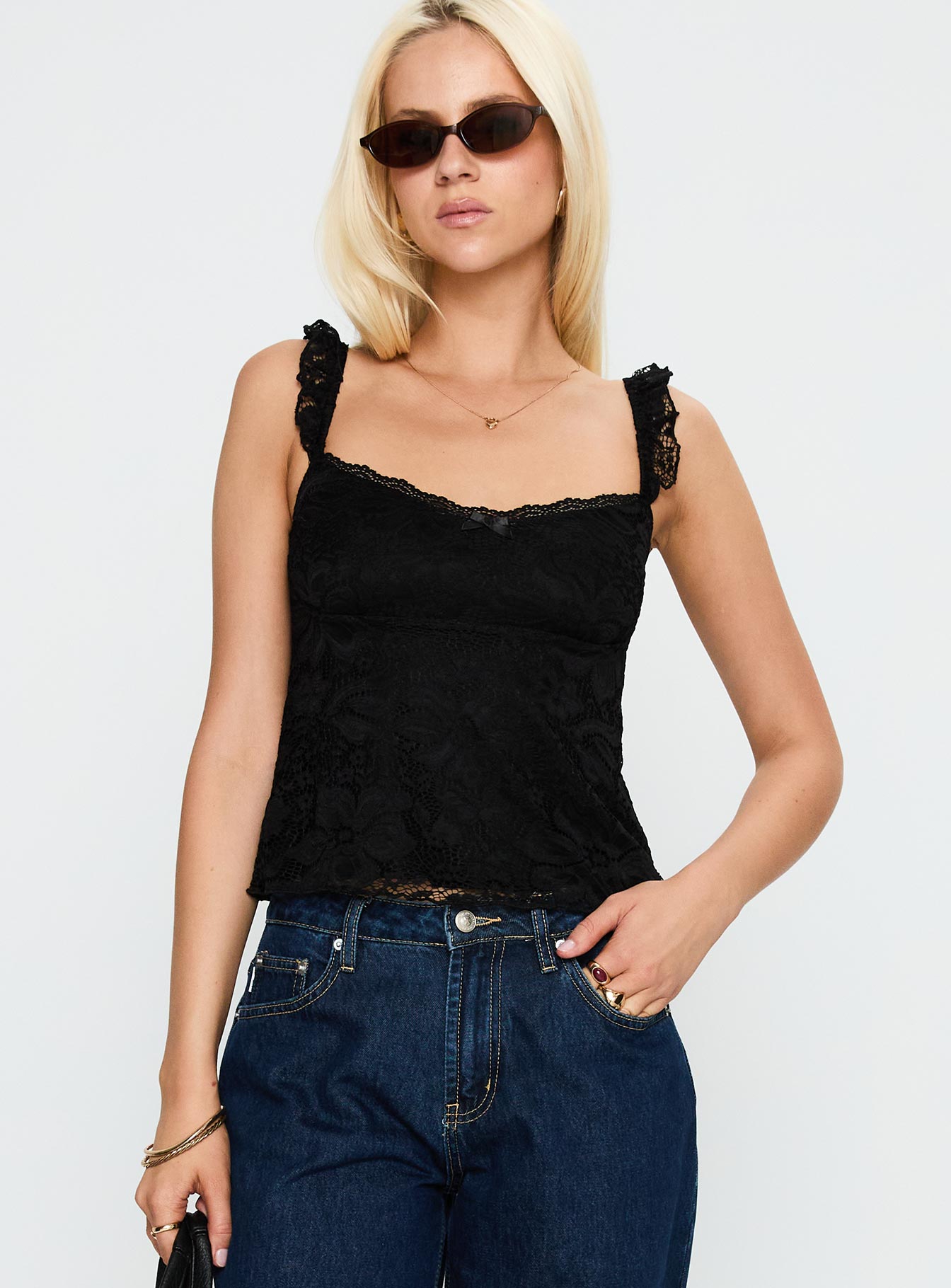 Madaleine Lace Top Black、mySite、solidvoid