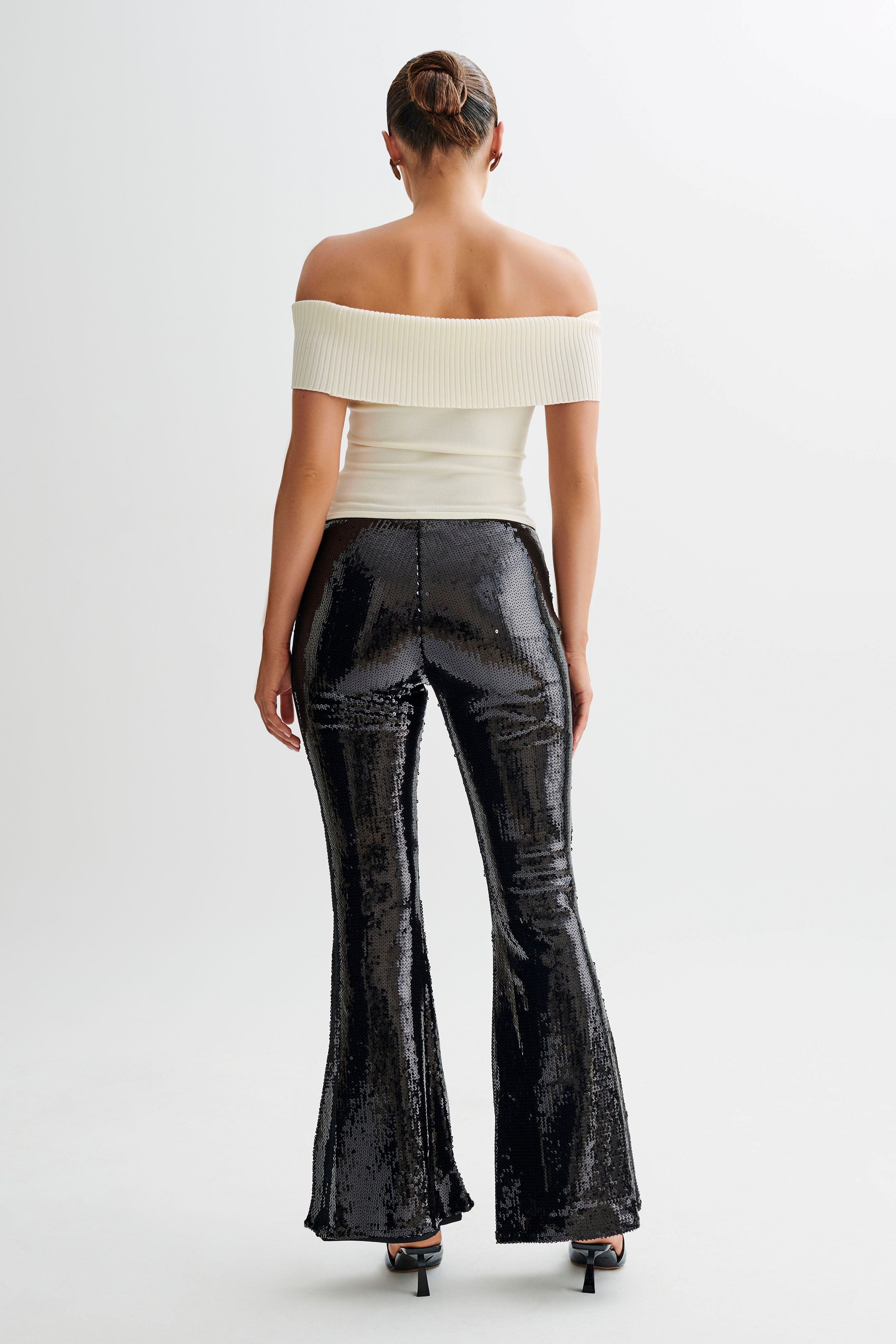 Wilma Wide Leg Sequin Pants - Black、mySite、solidvoid