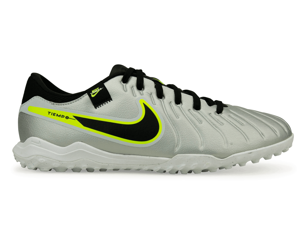 Nike Men's Tiempo Legend 10 Academy TF Silver/Black/Volt、mySite、noshort