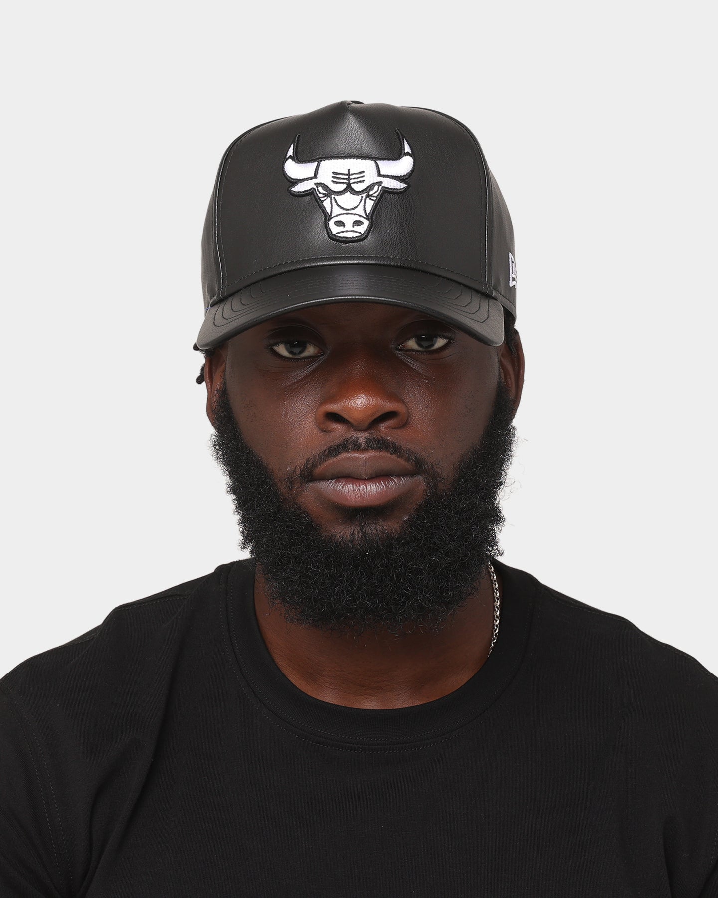 New Era Chicago Bulls 'PU Leather' 9FORTY K-Frame Strapback Black/White、mySite、zt4zffjzw