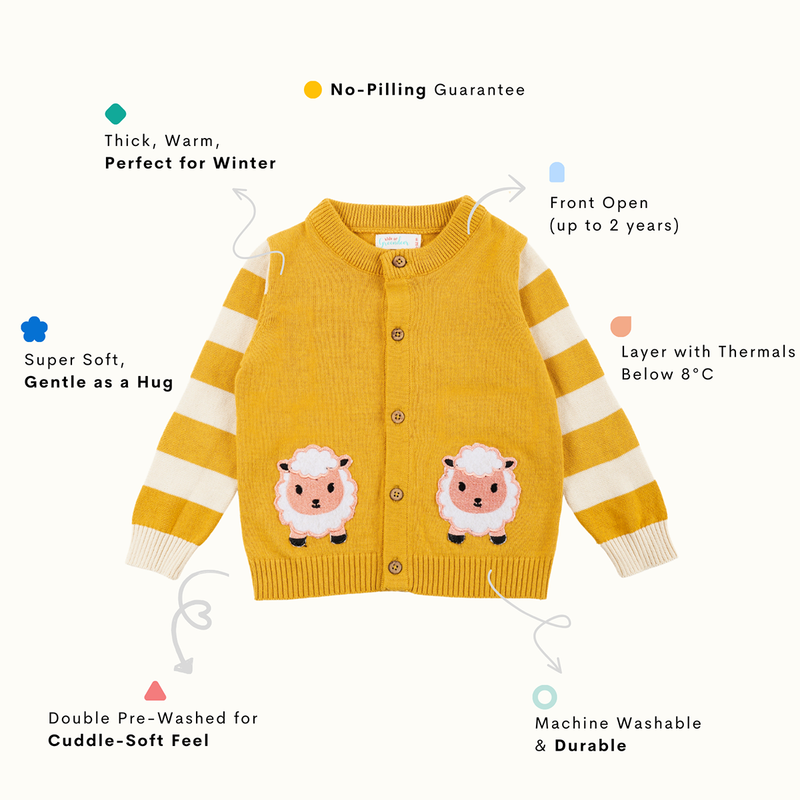 Cotton Snuggly Sweater For Kids | Mustard Yellow、mySite、camillekostekn