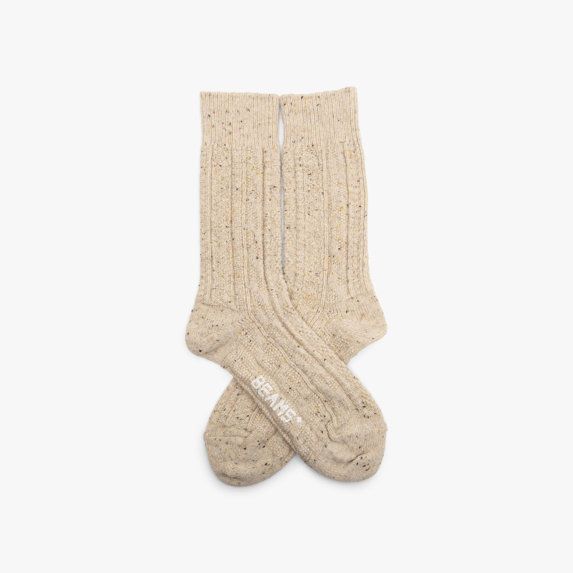  BEAMS PLUS Cable Nep Crazy Socks / Off-White、mySite、merchandisen