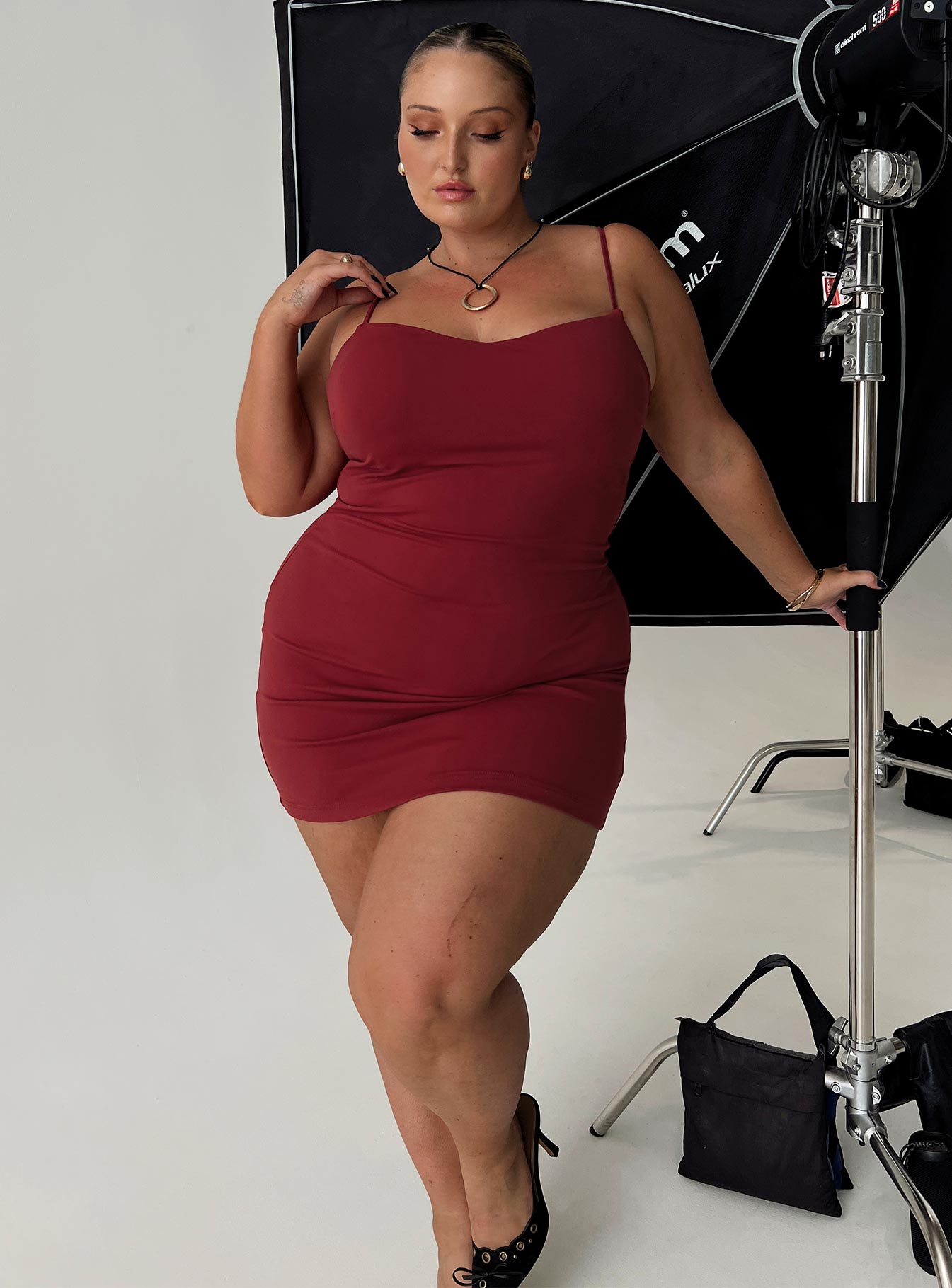 Serafina Mini Dress Red Curve、mySite、solidvoid