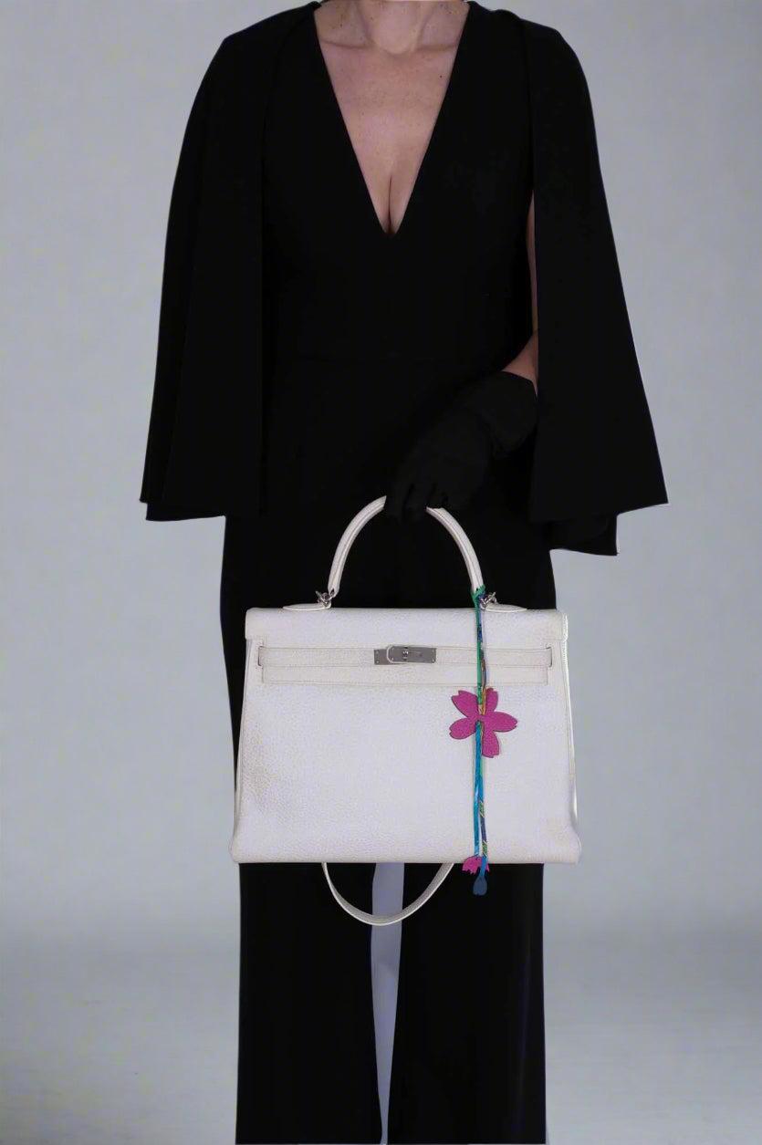 Hermès Kelly 35 Retourne White Dalmatian Buffalo Skipper Palladium Hardware、mySite、garminoutage.com