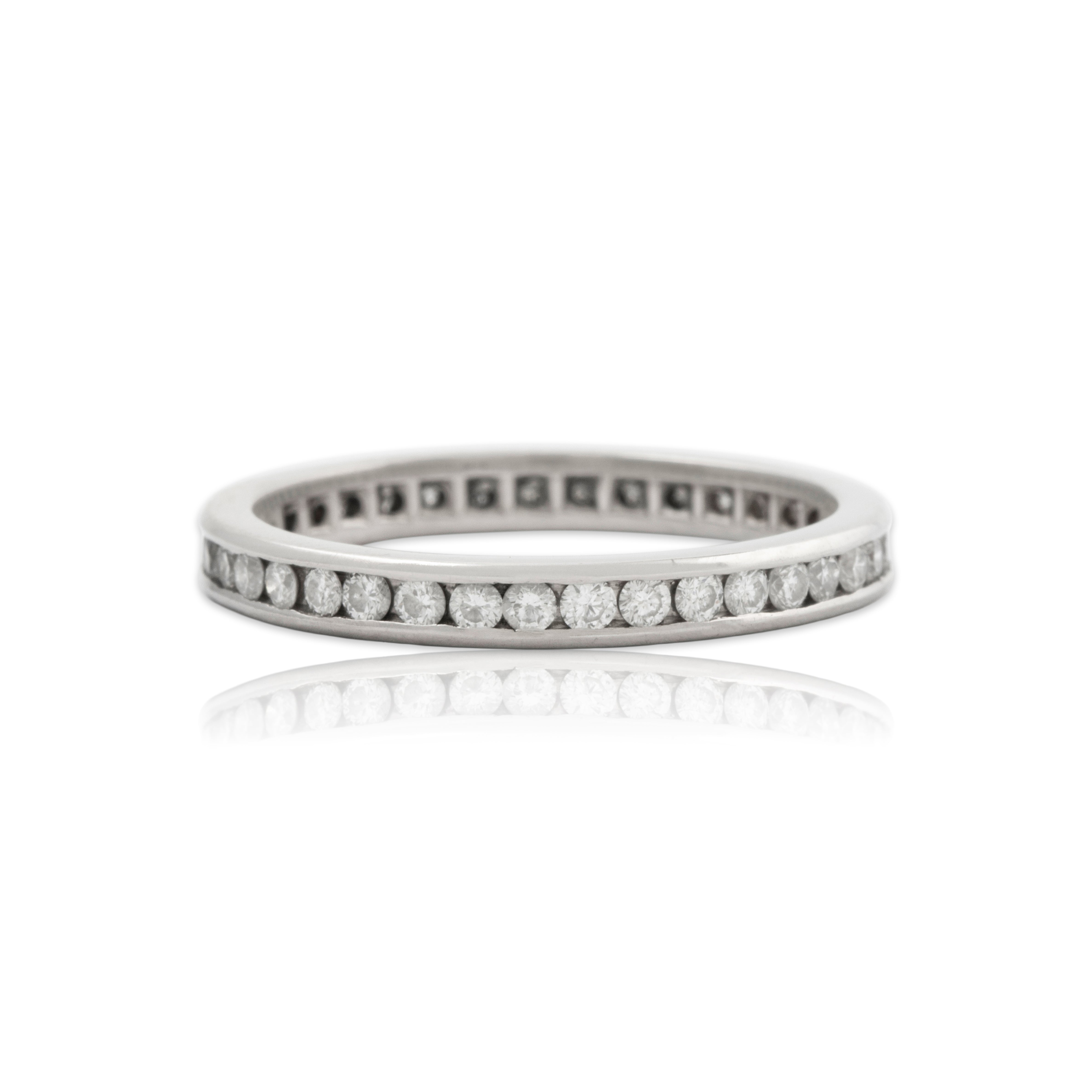 Vintage Platinum .72cttw Diamond Eternity Band Ring 6.50、mySite、hinf8tx79