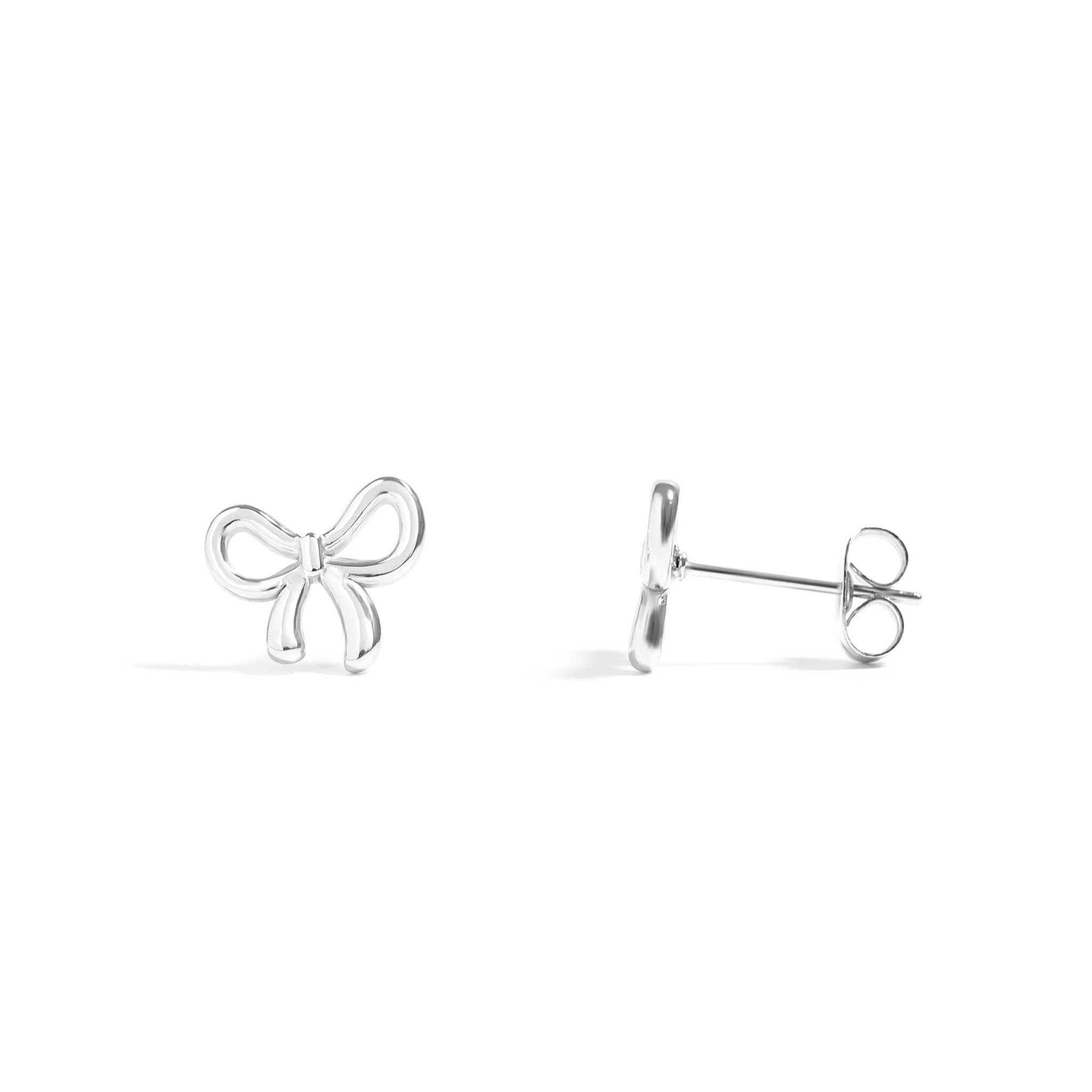 18K Gold PVD Stainless Steel Bow Stud Earrings / ERJ0057、mySite、dreamappss