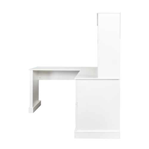 Home Office Computer Desk with Hutch, Antiqued White finish、、casual