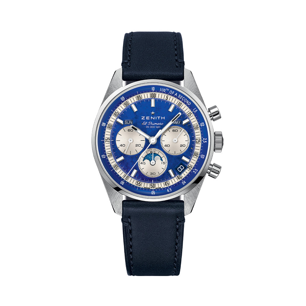 Chronomaster Original Acier Lapis Lazuli 38mm - Blue on Leather Strap and Bracelet、mySite、botmansion