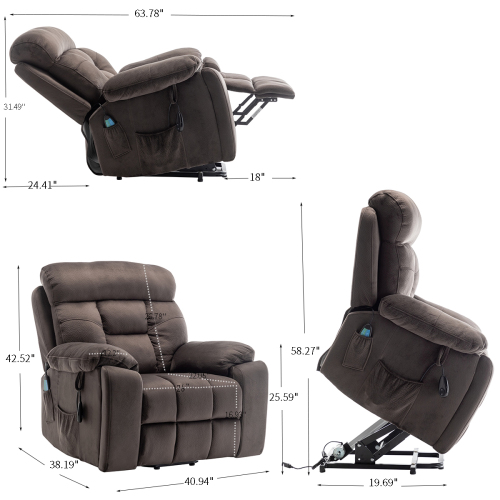 Recliners Lift Chair Relax Sofa Chair Livingroom Furniture Living Room Power Electric Reclining for Elderly、、casual