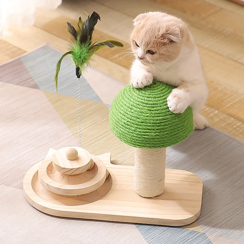 Pet Tree Scratching Post with Feather Toy、mySite、camillekostekn
