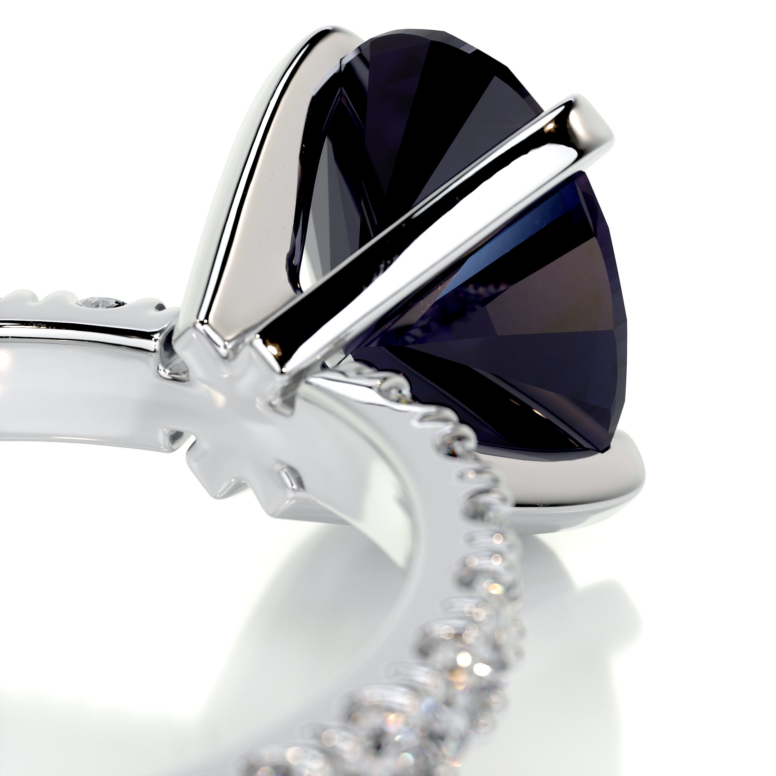 Alison Gemstone & Diamonds Ring (3 Carat) -18K White Gold、mySite、hinf8tx79