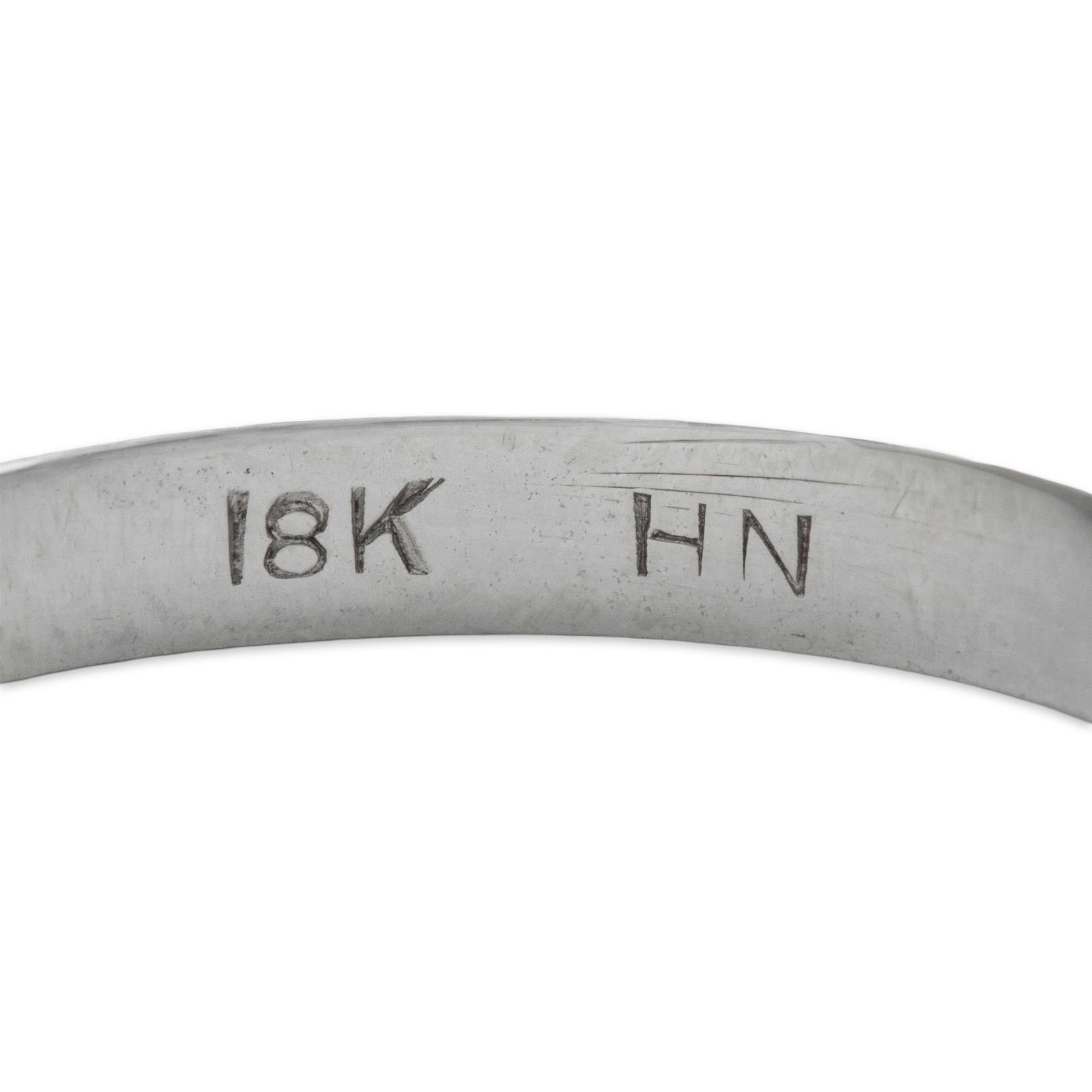 Art Deco Antique 18k White Gold Blossom Band Ring 6.5、mySite、hinf8tx79