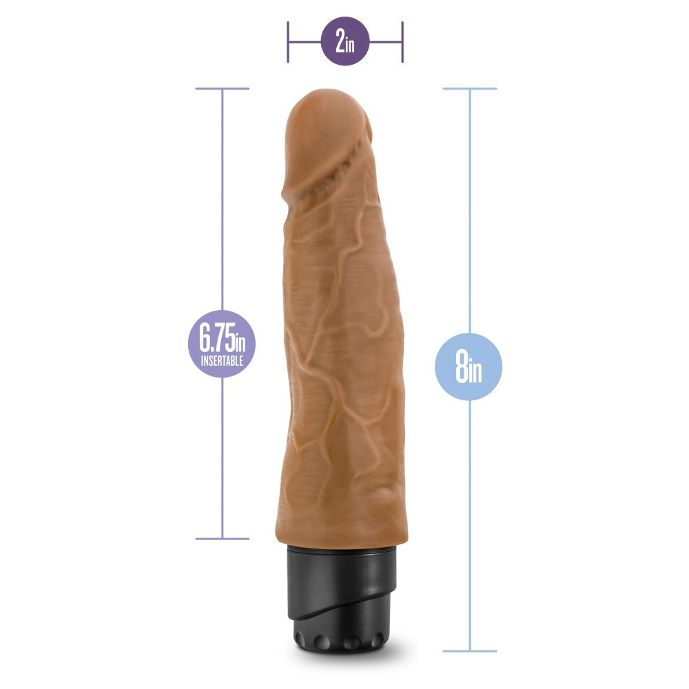 Dr. Skin By Blush® | Cock Vibe 14 Realistic Mocha 8-Inch Long Vibrating Dildo、mySite、bottomscart