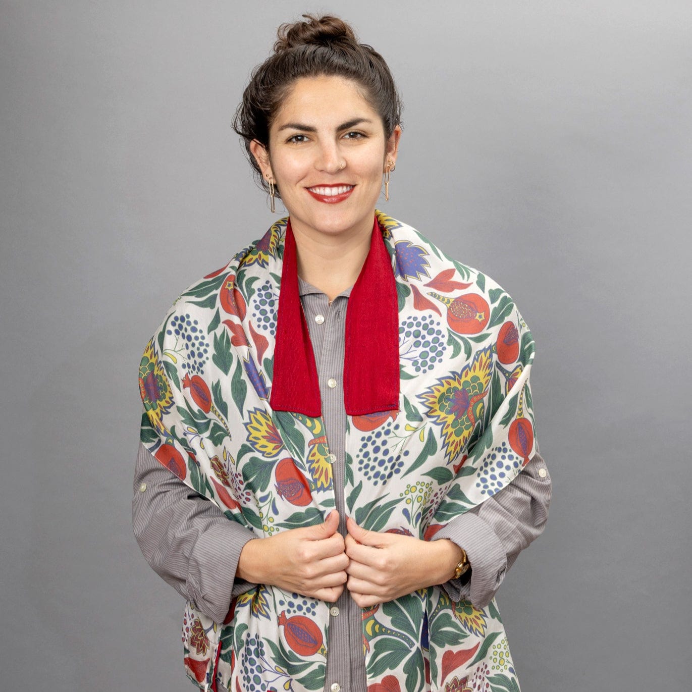 Primary Colors Silk and Velvet Pomegranates Tallit、mySite、topwebapps