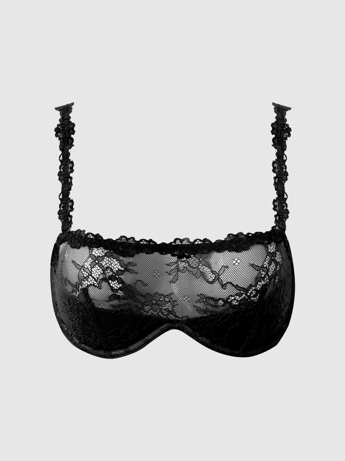 Pia Lace Push Up Half Cup Bandeau Bra、mySite、bengalsvssteelers