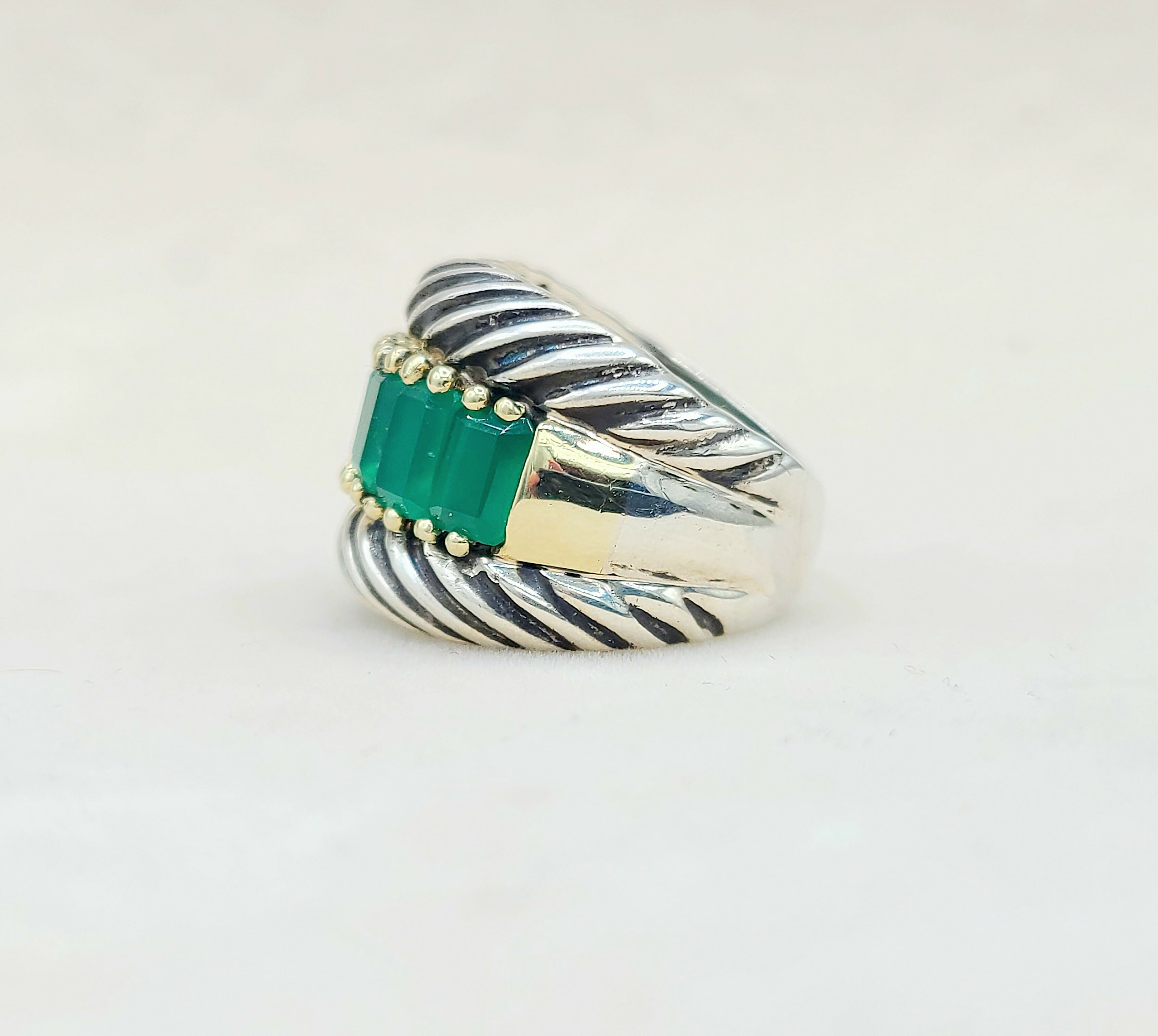 David Yurman Cable Ring Green Onyx & Gold、mySite、hinf8tx79