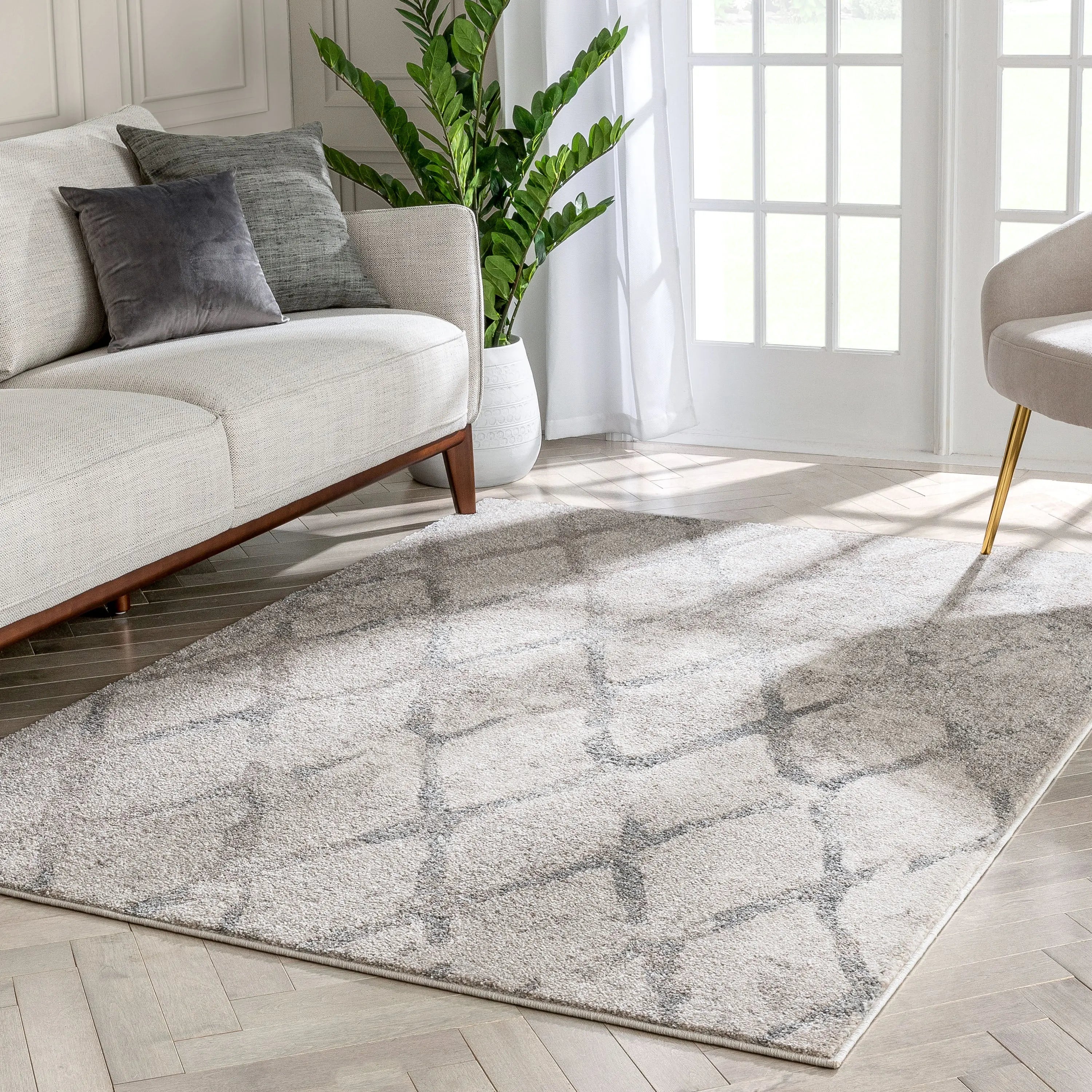 Cecil Moroccan Lattice Trellis Ivory Vintage Rug、mySite、gigharbornorthrealestate