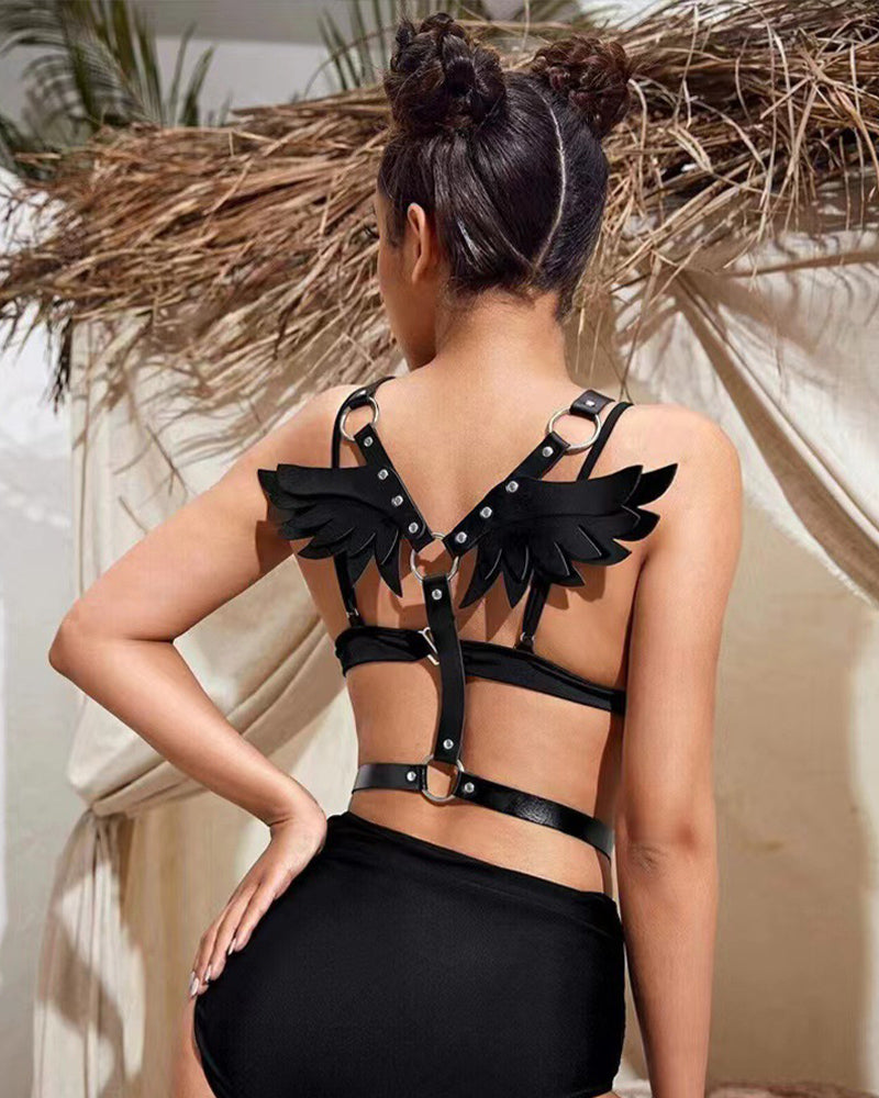 SM Supplies Stud Rhinestone Leather Wings、mySite、bengalsvssteelers