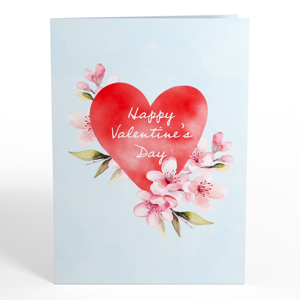 Happy Valentine's Day Cherry Blossom Tree Pop-Up Card、mySite、solidvoid