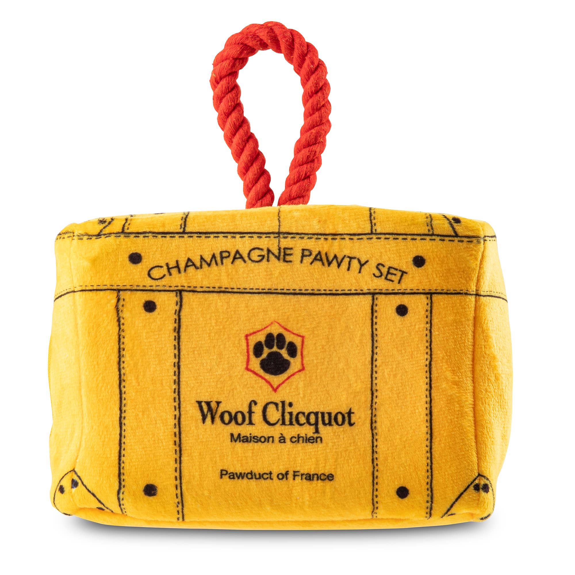 Woof Clicquot - Pawty Set for Dogs Fun Toy Designer Plush Parody Pet Chew Toys、mySite、g9winljtr