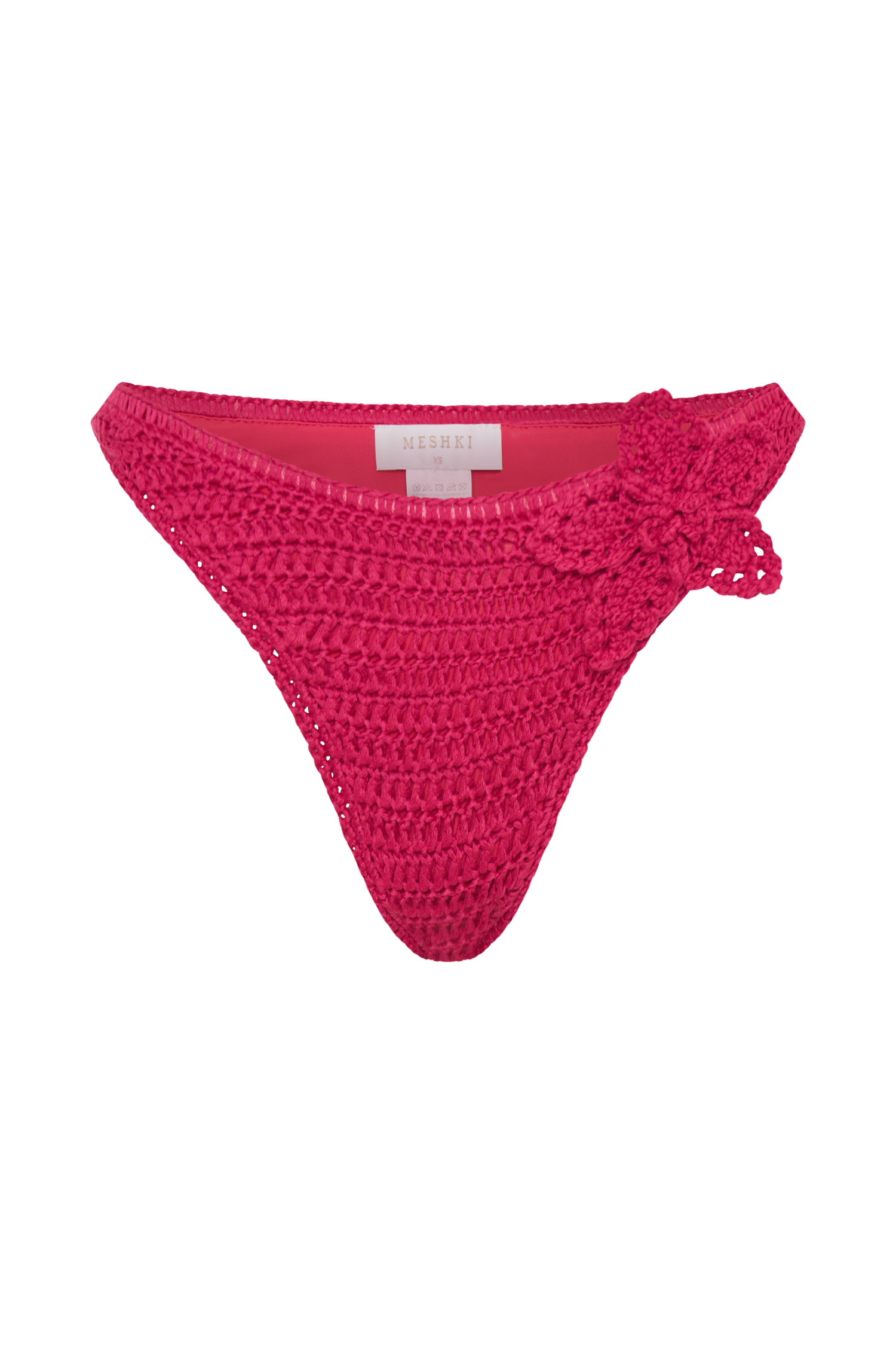 Skye Floral Crochet Tie Up Bikini Bottom - Pink Cherry、mySite、solidvoid