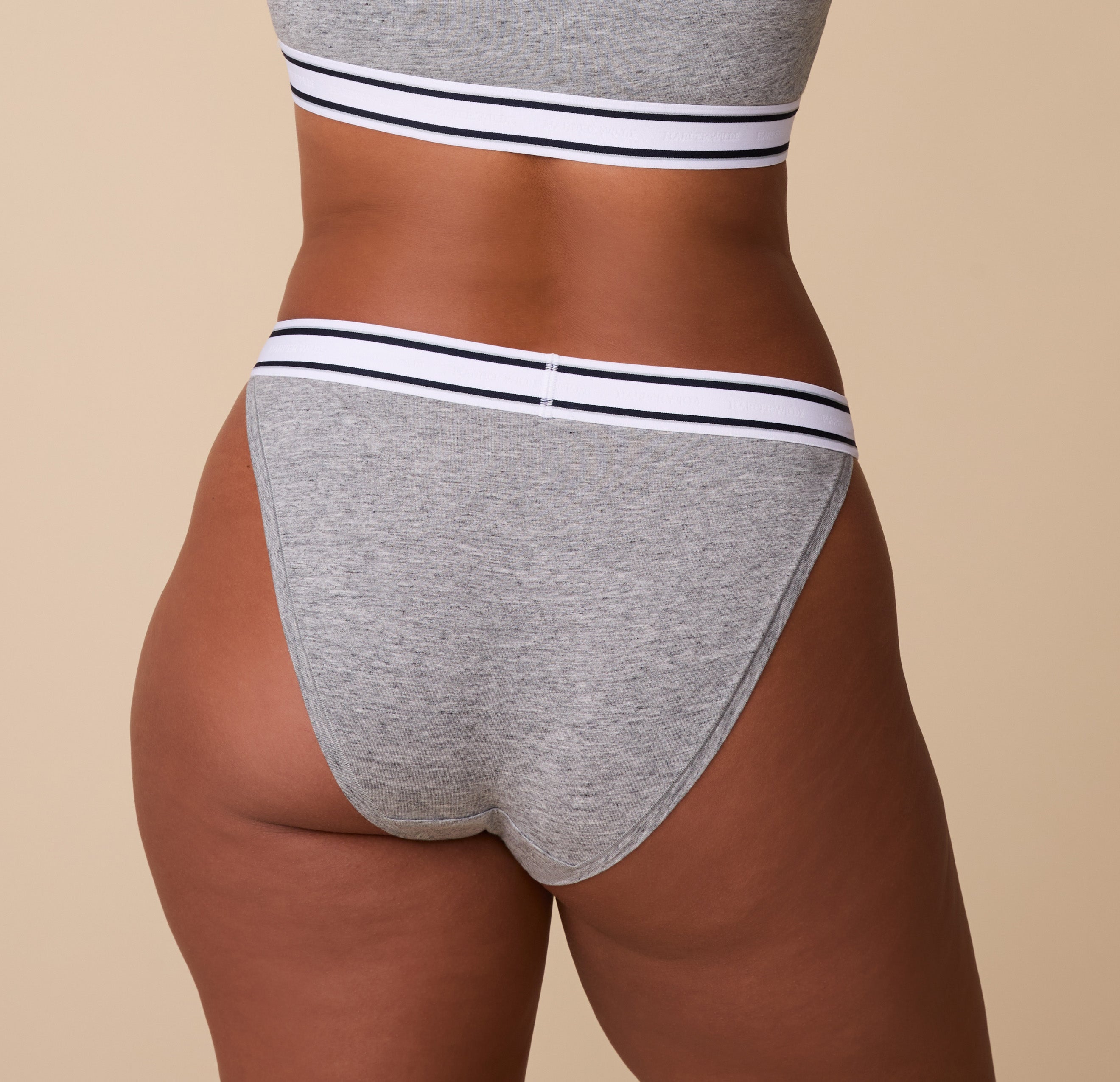 Cloud Cotton Retro French Cut Bikini - Heather Charcoal、mySite、bengalsvssteelers