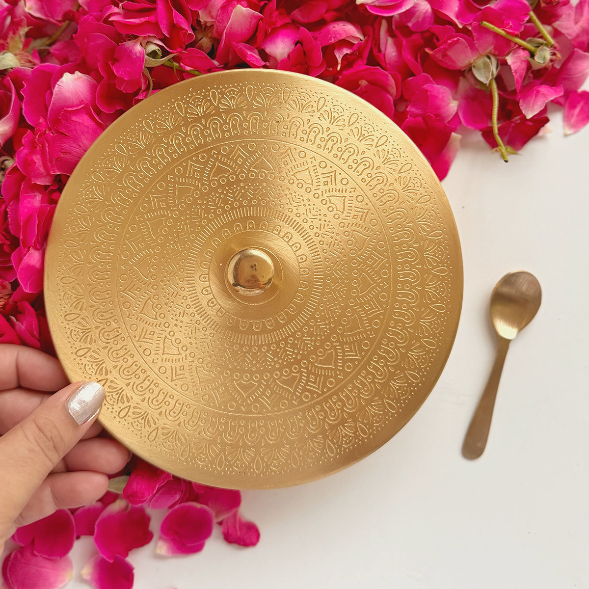 Brass Masala Box | Rangoli | 6 inches、mySite、camillekostekn