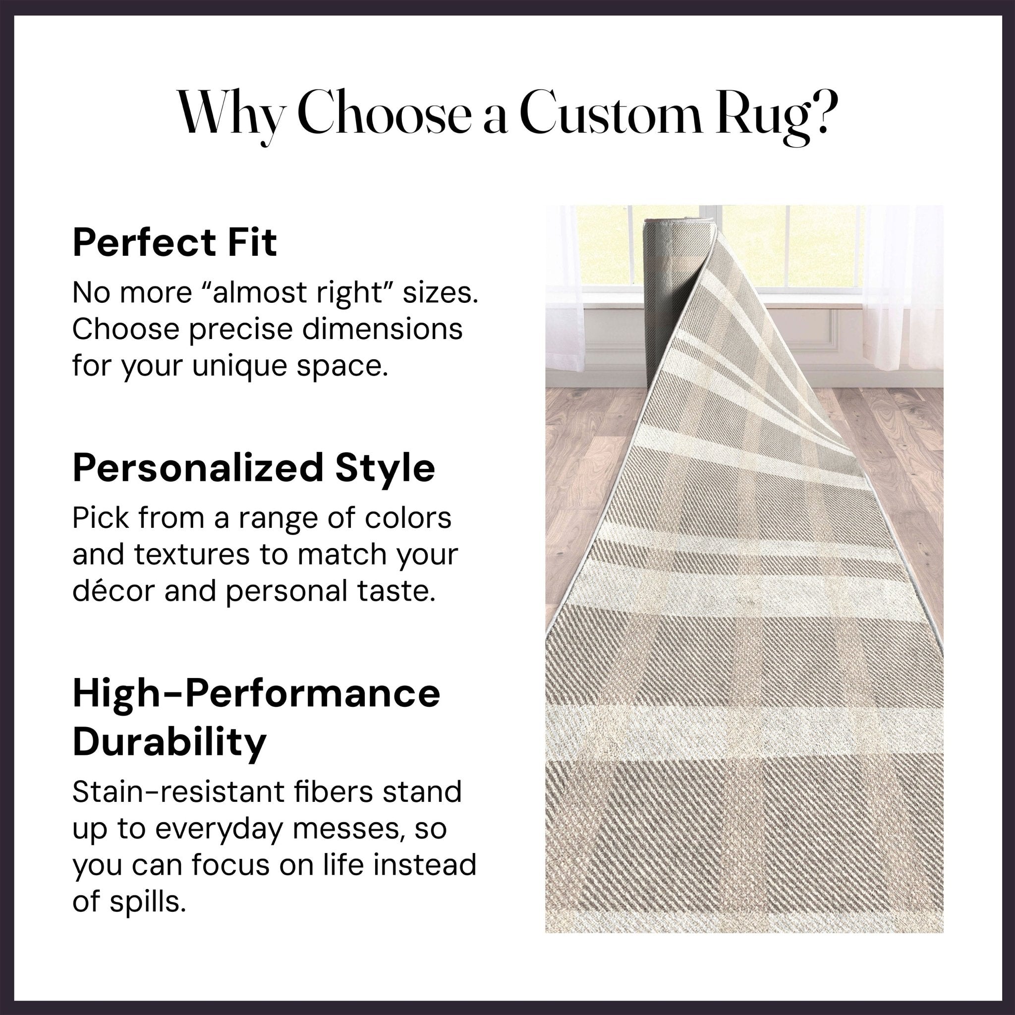 Custom Size Runner Tartan Espresso Glow Choose Your Width x Choose Your Length Hallway Runner Rug、mySite、gigharbornorthrealestate