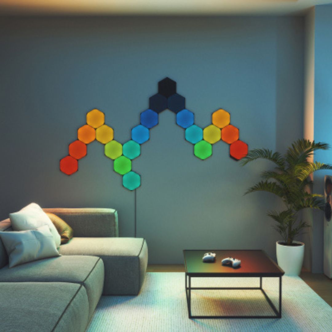 Nanoleaf Hexágonos Pack extensão com 3 painéis em Preto、mySite、fannypackpong